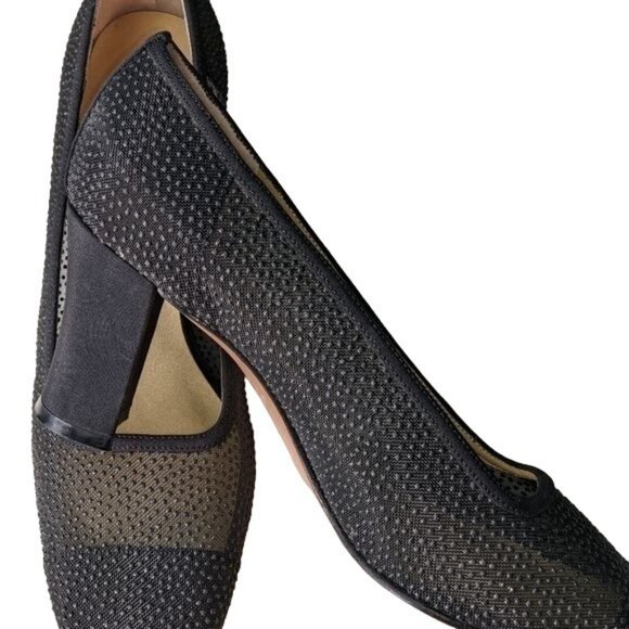 NINA BLACK BEADED PUMPS HEELS SIZE 6.5M - Picture 1 of 5